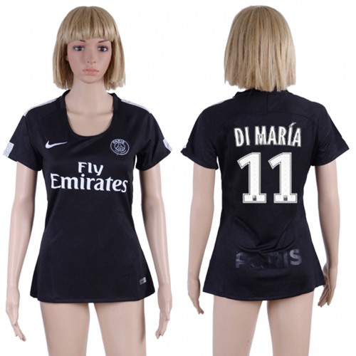 Women's Paris Saint-Germain #11 Di Maria Sec Away Soccer Club Jersey